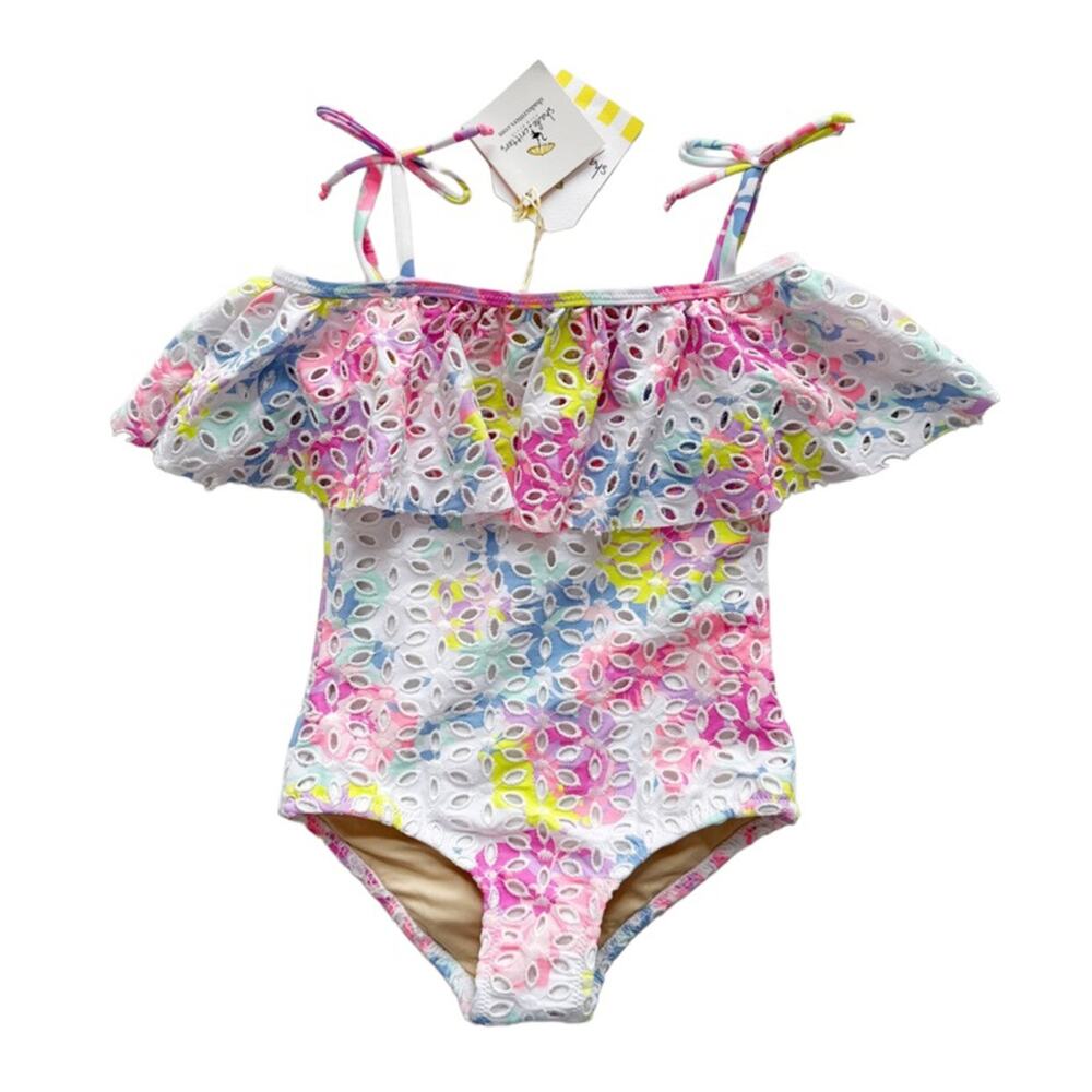 NWT Shade Critters Eyelet Ruffle Swimsuit Size 4T